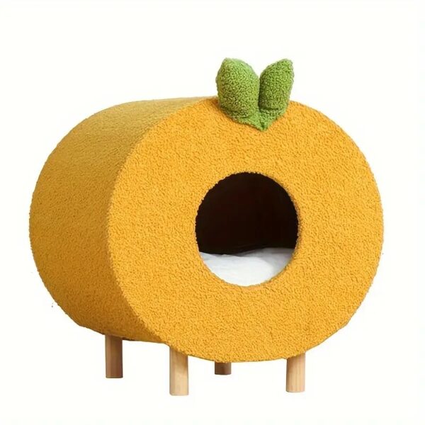 orange shape semi enclosed large space cat house 8