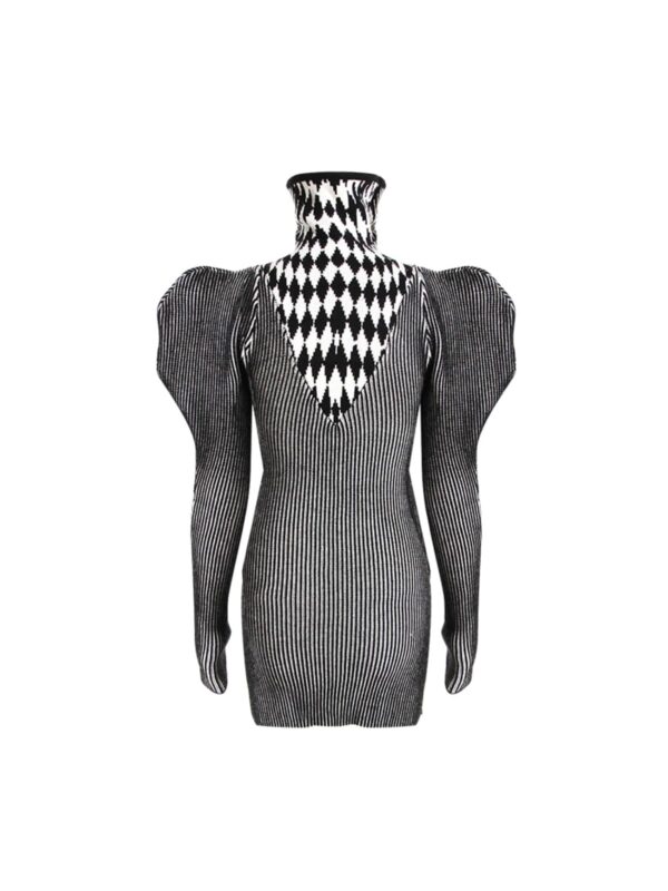 boudicca puff sleeve geometric knit dress 7