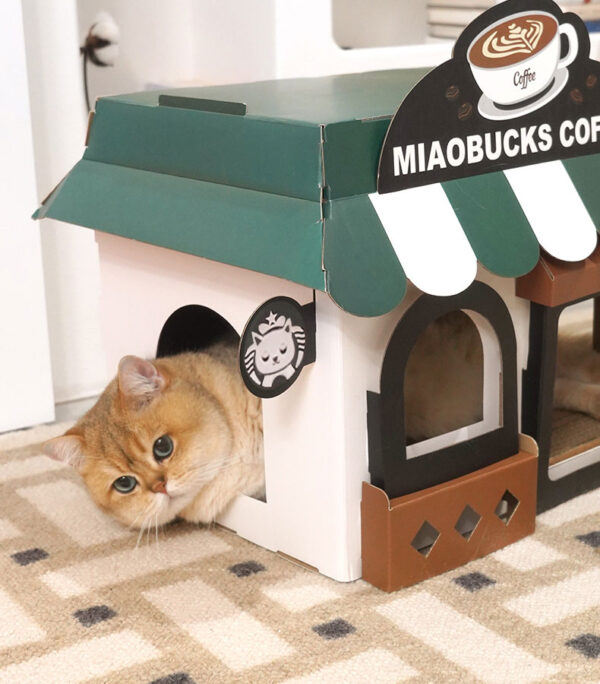 café cardboard cat house 7
