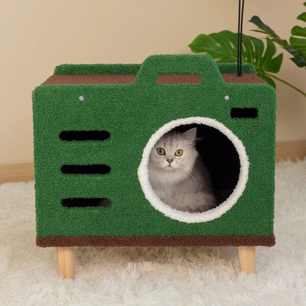cozy green radio cat house 13