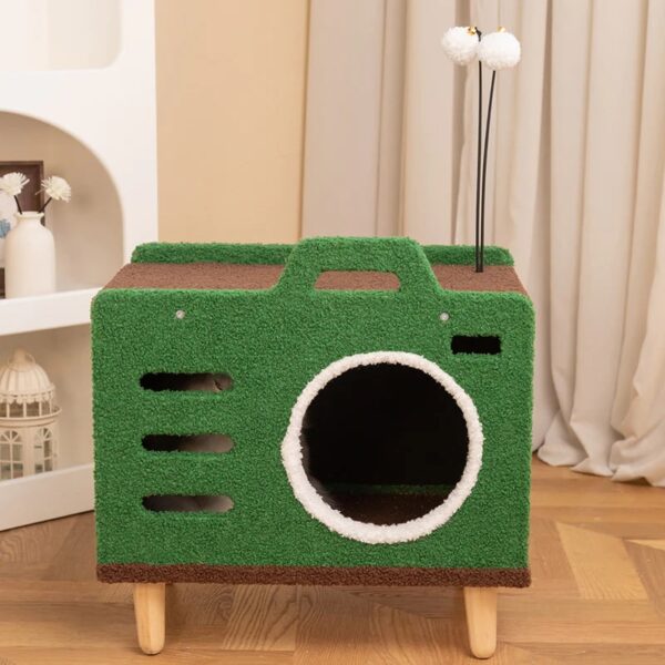 cozy green radio cat house 18
