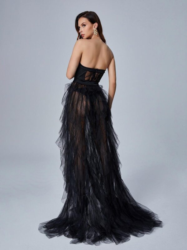dorothy tulle maxi dress in black 16