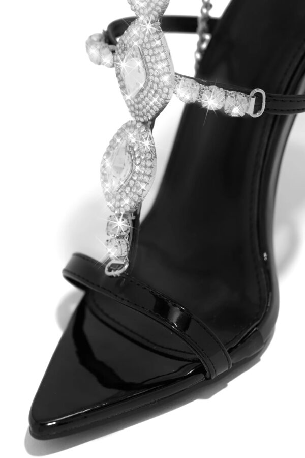 embellished single sole high heels in black 3