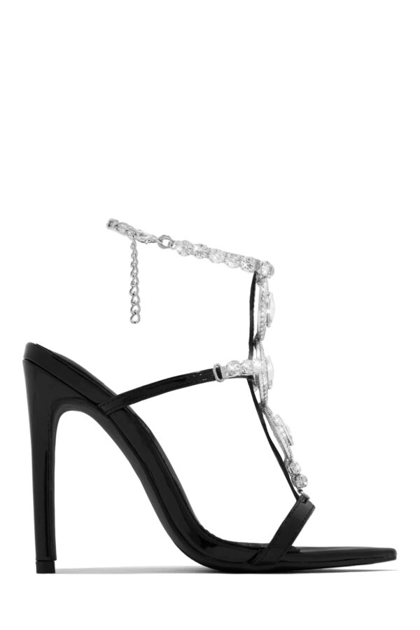 embellished single sole high heels in black 4