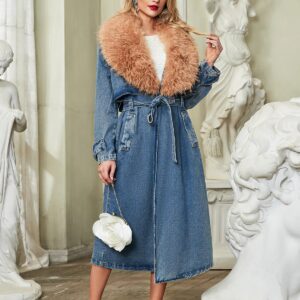 ishtar faux fur collar denim coat 1 ishtar faux fur collar denim coat 1