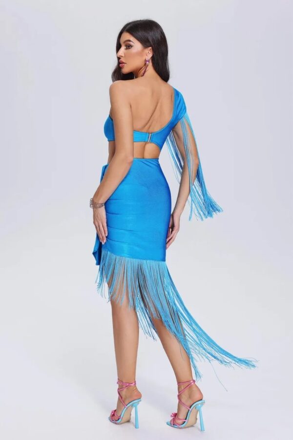 razeh asymmetric tassel bandage dress 3