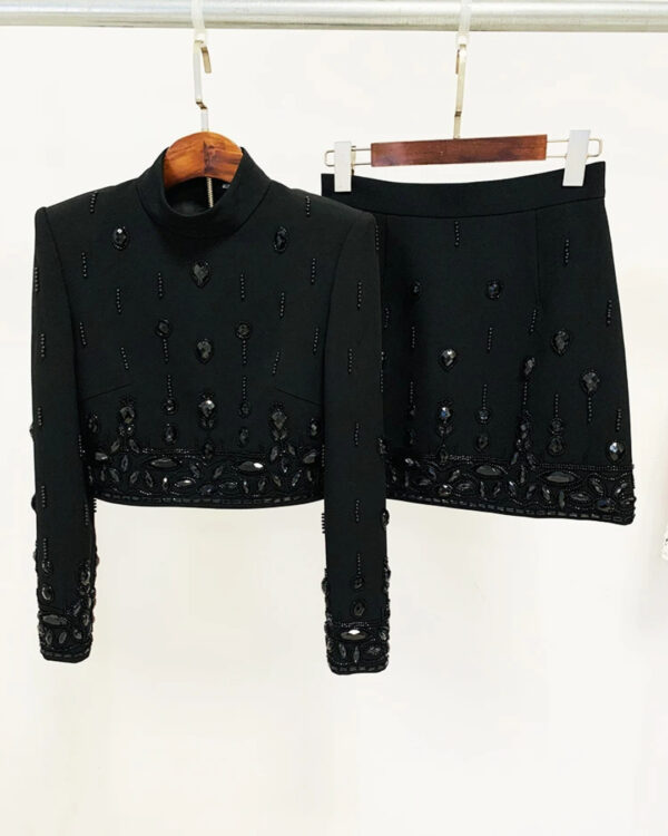 shereen black crystal embellished set 15