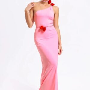 sigrid pink one shoulder maxi dress 1000