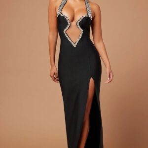 via bandage embellished gown black 11 via bandage embellished gown black 11