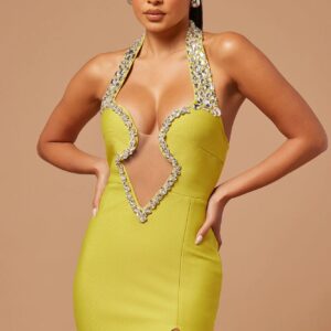 via bandage embellished gown – yellow 11 via bandage embellished gown – yellow 11
