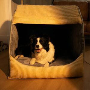warm flannel detachable semi enclosed large dog tent bed 22