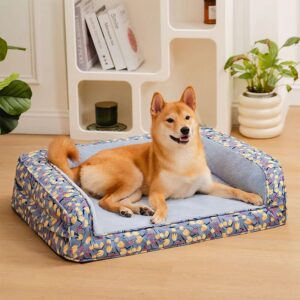 romantic garden velvet full support orthopedic dog sofa bed 11