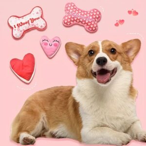 valentine's day plush bite resistant squeaky dog toy 11