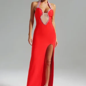via bandage embellished gown – red 11 via bandage embellished gown – red 11