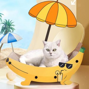 banana shaped cat scratching board bed 11