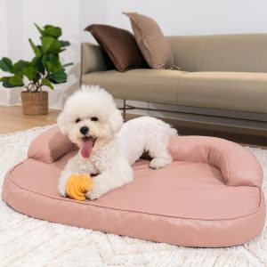 luxury leathaire sofa scratch resistant orthopedic dog bed 11