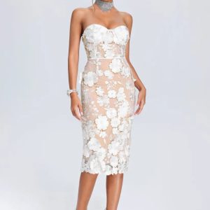 oval lace tube midi dress 11