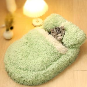 oval plush cat bed 11