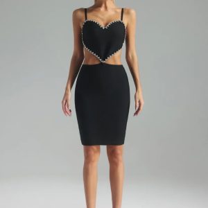 phoebe heart diamond embellished mini bandage dress 11