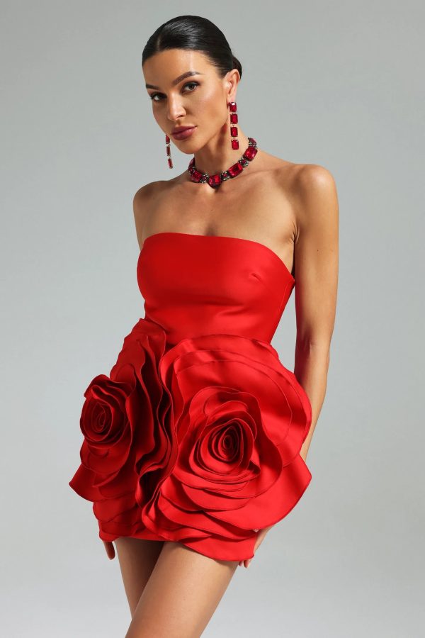 rosana strapless flower mini dress 25
