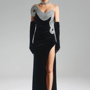 torin strapless wave crystal velvet maxi dress 11 torin strapless wave crystal velvet maxi dress 11