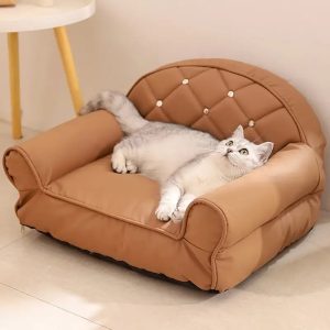 luxury faux leather water resistant pet couch 11