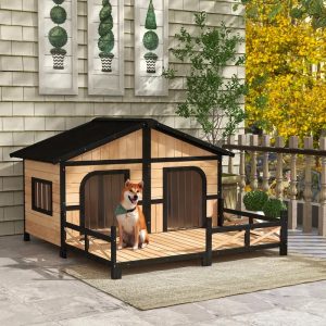 luxury outdoor wooden large dog house 11