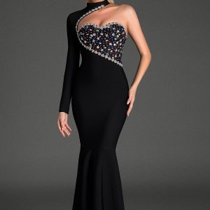 martelis one shoulder crystal ruffle dress 11