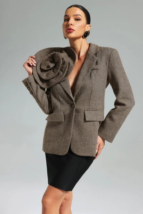 sada flower blazer brown 12