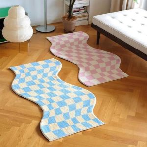 modern art color block faux cashmere rug 17