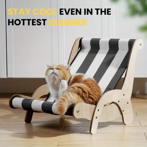 summer cooling wooden striped cat chair 24