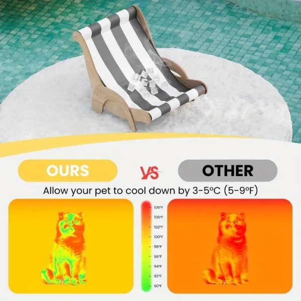 summer cooling wooden striped cat chair 28