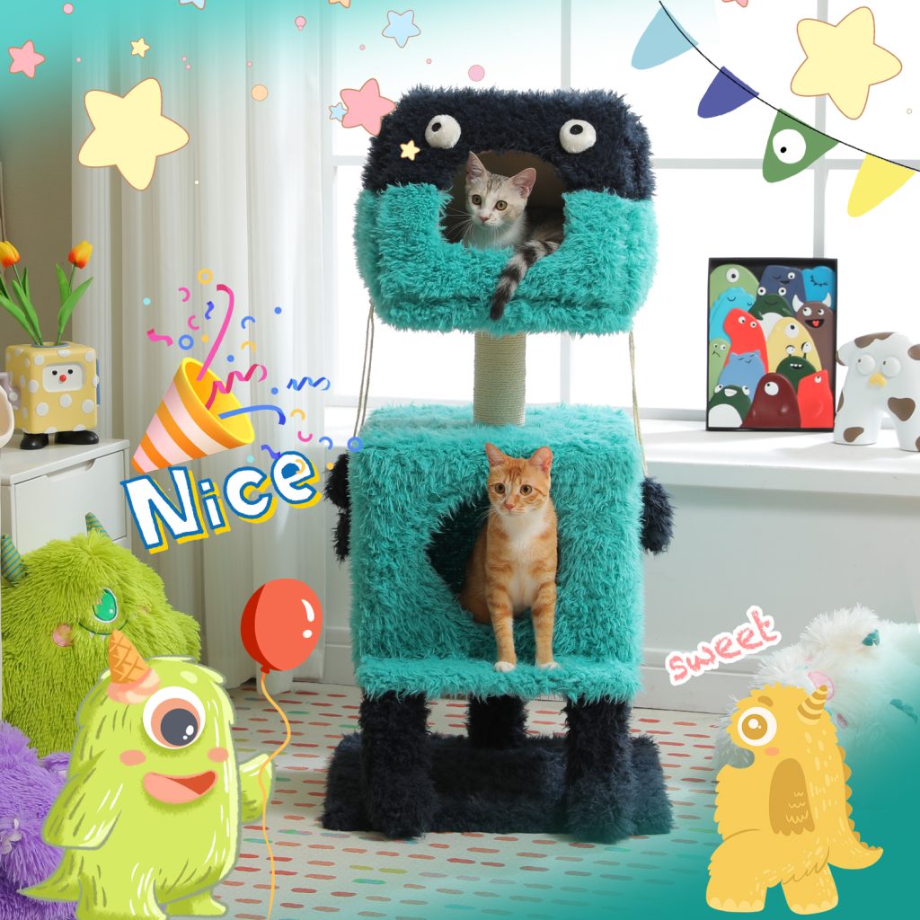 2 in 1 detachable monster cat tree tower 11