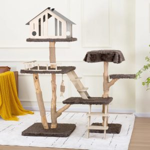 28.74 natural wood cat tree with plush coverings 11 28.74 natural wood cat tree with plush coverings 11