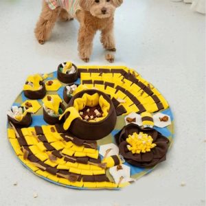 honey jar shaped squeaky slow feeder dog snuffle mat 11