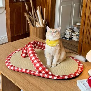 red plaid slipper shape summer cooling pet mat 11