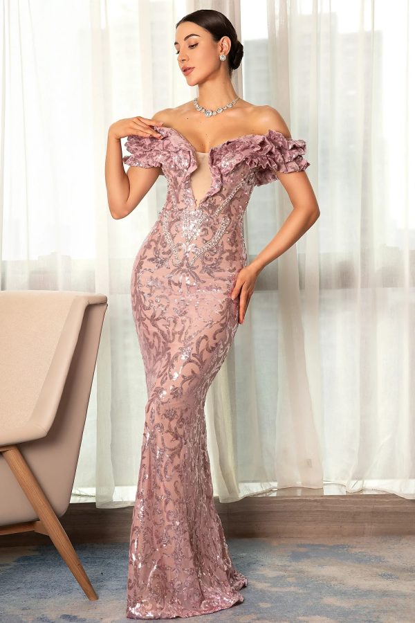 chondroli sequin one shoulder mermaid evening dress 12