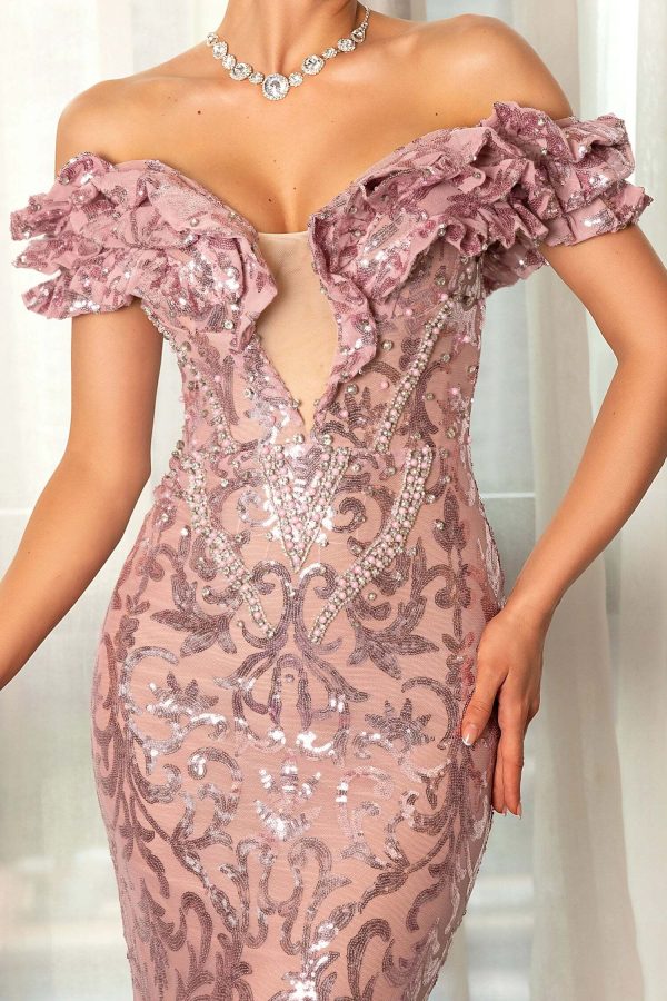 chondroli sequin one shoulder mermaid evening dress 13
