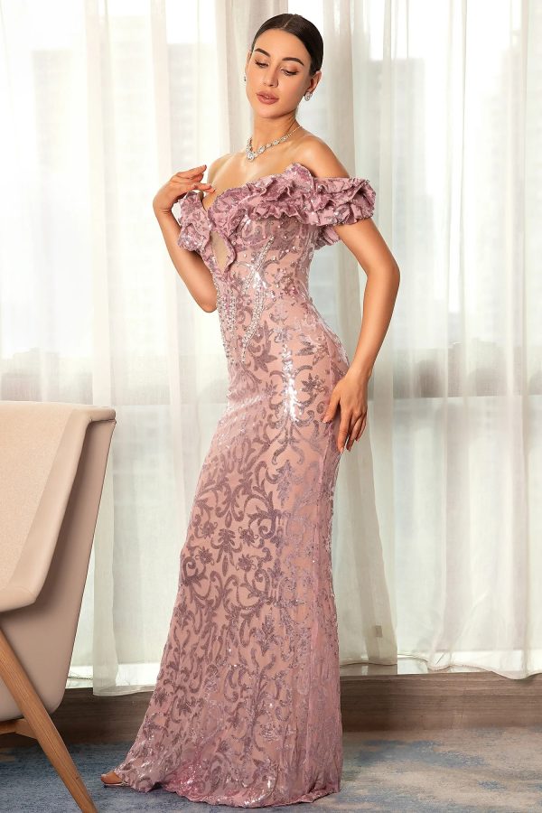 chondroli sequin one shoulder mermaid evening dress 14