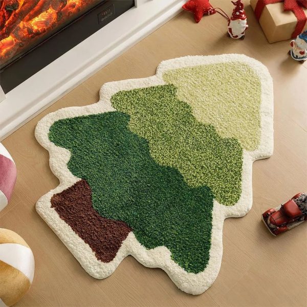 christmas tree shaped decorative home rug 13