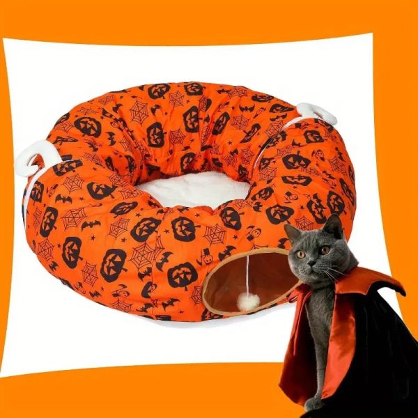 halloween cat tunnel bed – orange 12
