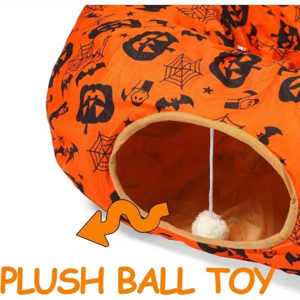 halloween cat tunnel bed – orange 13