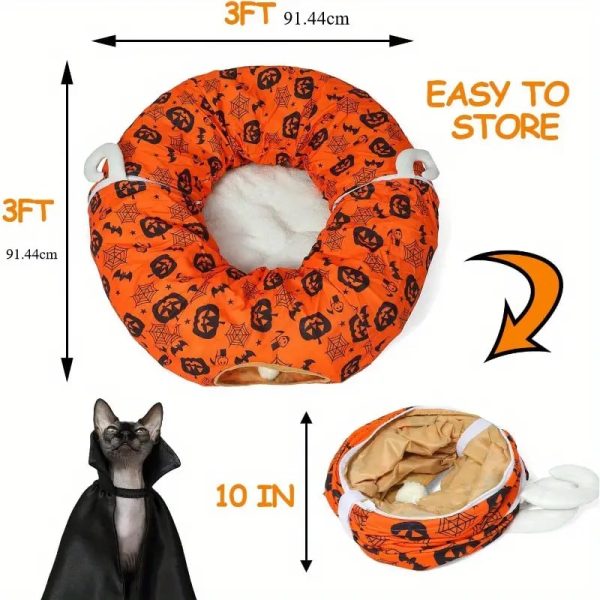 halloween cat tunnel bed – orange 14