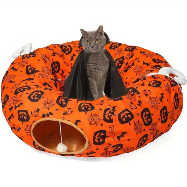 halloween cat tunnel bed – orange 16