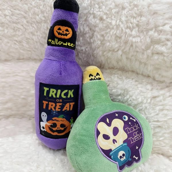 halloween fun medicine bottle toy dog teething plush toy 13