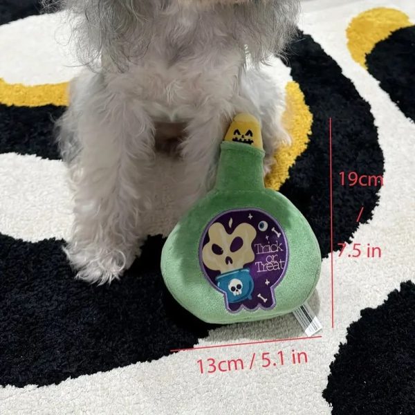 halloween fun medicine bottle toy dog teething plush toy 21