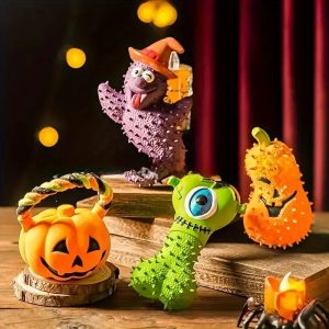 halloween pumpkin monster silicone dog toy 11
