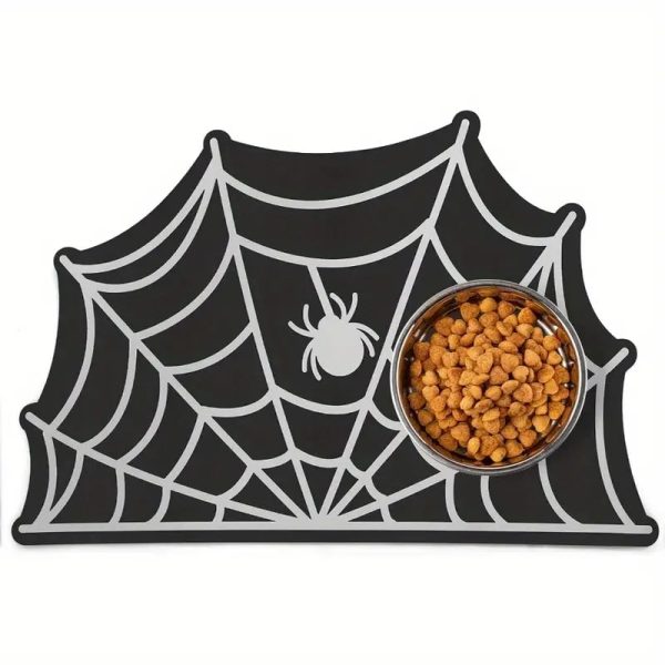 halloween spider web pet feeding mat 18