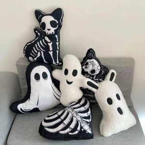 halloween spooky ghost skull shaped decorative ornament sofa pillow 11