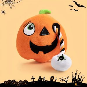 halloween squeaky plush dog toy pumpkin 11